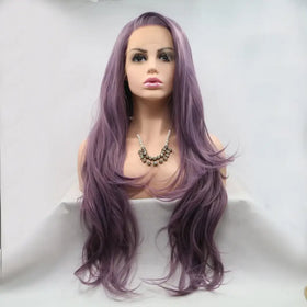 Synthetic Long Wavy Lace Front Wig – 24"